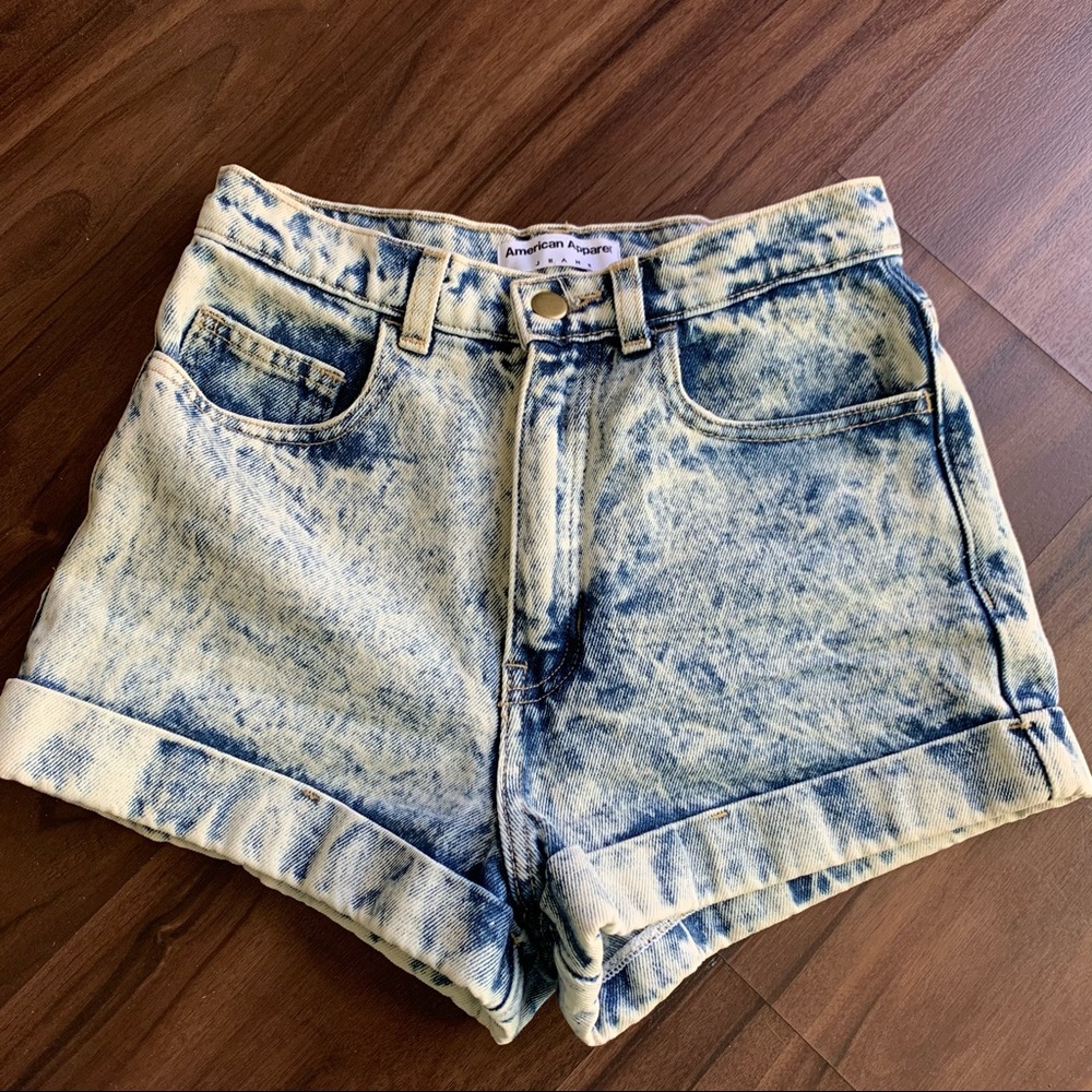 American Apparel Acid Wash Jean Shorts